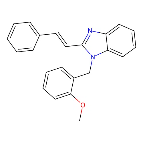 1-(2-Methoxy-benzyl)-2-((E)-styryl)-1H-benzoimidazole structure