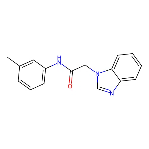 2-(benzimidazol-1-yl)-N-(3-methylphenyl)acetamide structure
