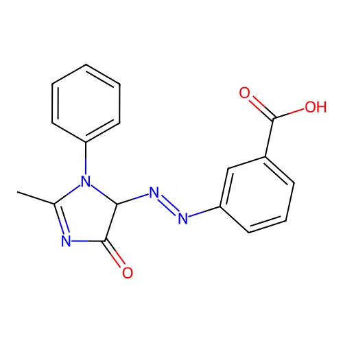 3-[(1E)-2-(2-METHYL-4-OXO-1-PHENYL-4,5-DIHYDRO-1H-IMIDAZOL-5-YL)DIAZEN-1-YL]BENZOIC ACID structure