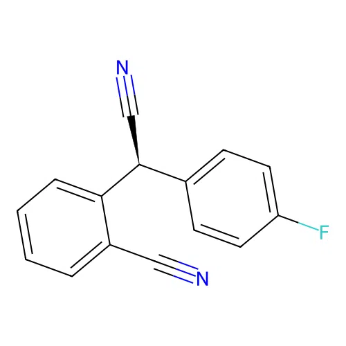 2-[(S)-cyano-(4-fluorophenyl)methyl]benzonitrile structure