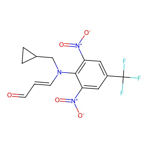 2-Propenal, 3-((cyclopropylmethyl)(2,6-dinitro-4-(trifluoromethyl)phenyl)amino)- structure