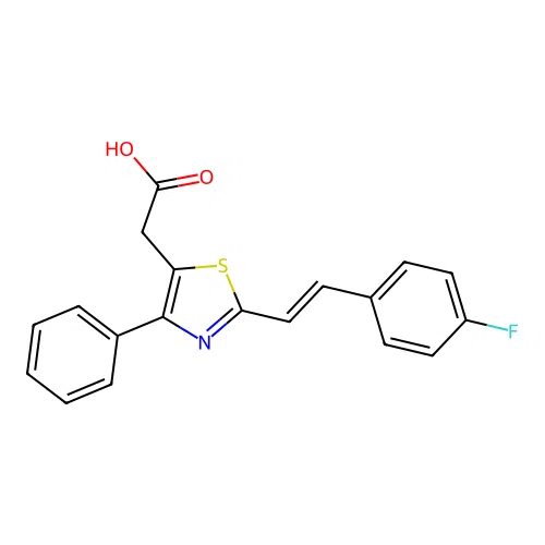 5-Thiazoleacetic acid, 2-(2-(4-fluorophenyl)ethenyl)-4-phenyl- structure