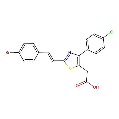 5-Thiazoleacetic acid, 2-(2-(4-bromophenyl)ethenyl)-4-(4-chlorophenyl)- structure