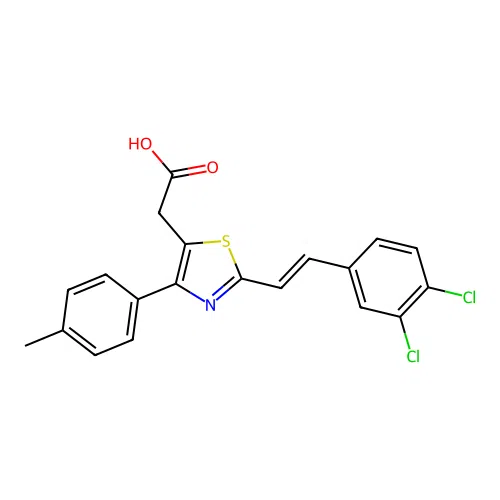 5-Thiazoleacetic acid, 2-(2-(3,4-dichlorophenyl)ethenyl)-4-(4-methylphenyl)- structure