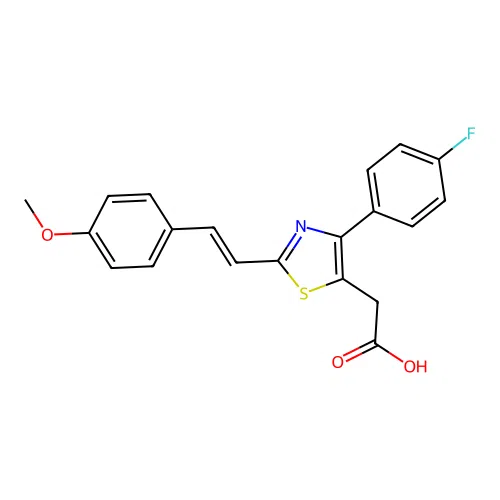 5-Thiazoleacetic acid, 4-(4-fluorophenyl)-2-(2-(4-methoxyphenyl)ethenyl)- structure