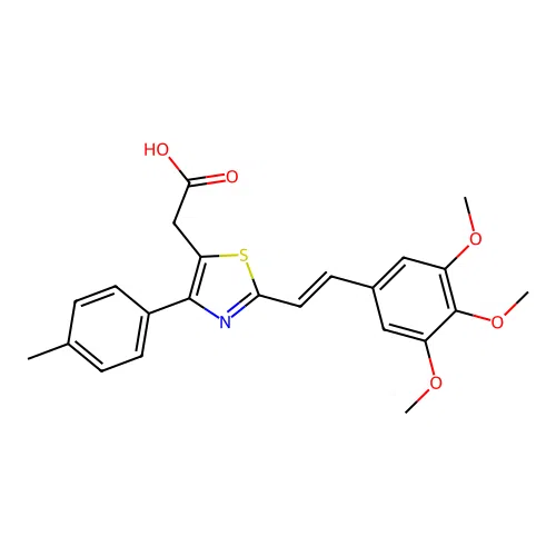 5-Thiazoleacetic acid, 4-(4-methylphenyl)-2-(2-(3,4,5-trimethoxyphenyl)ethenyl)- structure