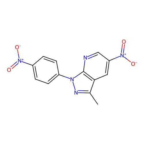 3-Methyl-5-nitro-1-(4-nitrophenyl)pyrazolo[5,4-b]pyridine structure