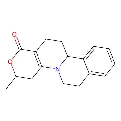 3-methyl-3,4,6,7,12,13-hexahydropyrano[3',4':5,6]pyrido[2,1-a]isoquinolin-1(11bH)-one structure