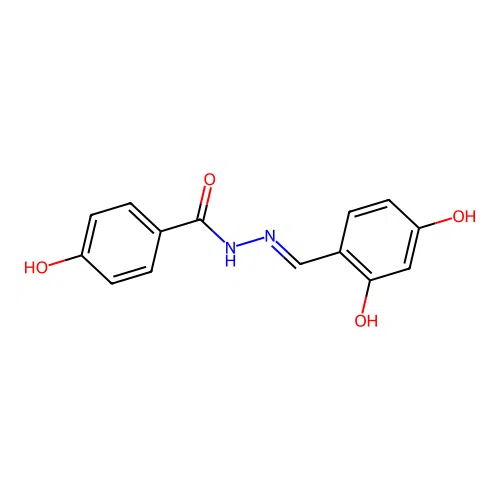 N-[(2,4-dihydroxyphenyl)methylideneamino]-4-hydroxybenzamide structure