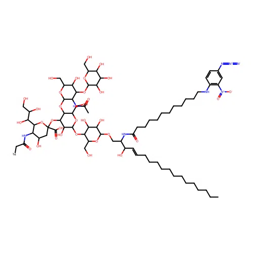 12-((4-Azido-2-nitrophenyl)amino)dodecanoyl-GM1 structure