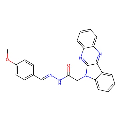 6H-Indolo(2,3-b)quinoxaline-6-acetic acid, ((4-methoxyphenyl)methylene)hydrazide structure