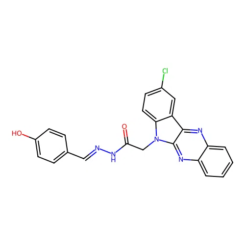 2-(9-chloroindolo[3,2-b]quinoxalin-6-yl)-N'-[(4-oxocyclohexa structure