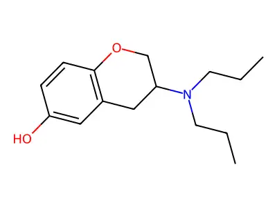 6-hydroxy-3,4-dihydro-3-(dipropylamino)-2H-1-benzopyran structure