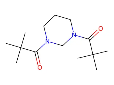 Pyrimidine, 1,3-bis(2,2-dimethyl-1-oxopropyl)hexahydro- structure