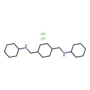 1,4-Cyclohexanebis(methylamine), N,N'-dicyclohexyl-, dihydrochloride, (E)- structure
