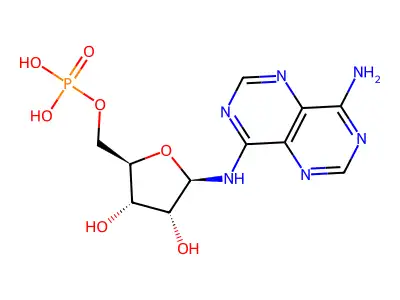 4-Amino-8-(ribofuranosylamino)pyrimido(5,4-d)pyrimidine-5'-phosphate structure