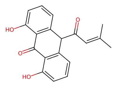Senecioyldithranol structure
