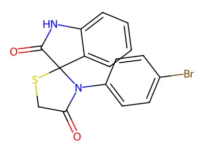 3-(4-bromophenyl)spiro[1,3-thiazolidine-2,3'-1H-indole]-2',4-dione structure