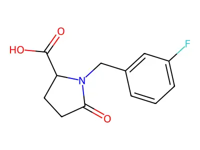 DL-Proline, 1-[(3-fluorophenyl)methyl]-5-oxo- structure