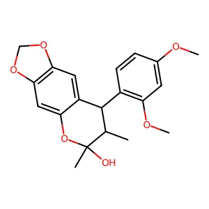 8-(2,4-Dimethoxyphenyl)-7,8-dihydro-6,7-dimethyl-6H-1,3-dioxolo(4,5-g)(1)benzopyran-6-ol structure