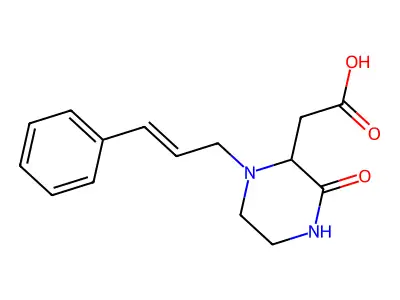 2-[3-Oxo-1-(3-phenylprop-2-enyl)piperazin-2-yl]acetic acid structure