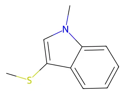 1-methyl-3-(methylthio)-1H-indole structure