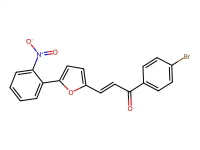(E)-1-(4-bromophenyl)-3-[5-(2-nitrophenyl)furan-2-yl]prop-2-en-1-one structure