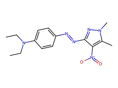 4-[(1,5-dimethyl-4-nitropyrazol-3-yl)diazenyl]-N,N-diethylaniline structure