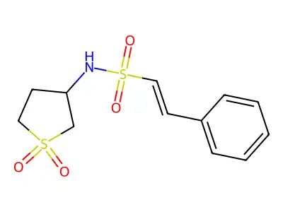 (E)-N-(1,1-dioxidotetrahydrothiophen-3-yl)-2-phenylethenesulfonamide structure