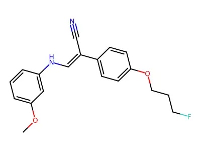 2-[4-(3-Fluoropropoxy)phenyl]-3-(3-methoxyanilino)prop-2-enenitrile structure