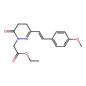 Ethyl 2-[3-[2-(4-methoxyphenyl)ethenyl]-6-oxo-4,5-dihydropyridazin-1-yl]acetate structure