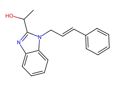 (E)-1-(1-cinnamyl-1H-benzo[d]imidazol-2-yl)ethanol structure