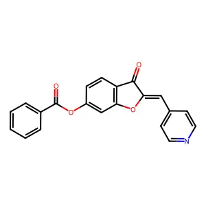 [(2Z)-3-oxo-2-(pyridin-4-ylmethylidene)-1-benzofuran-6-yl] benzoate structure