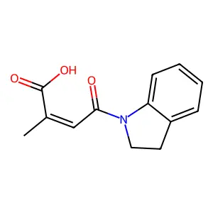 4-(2,3-dihydro-1H-indol-1-yl)-2-methyl-4-oxo-2-butenoic acid structure
