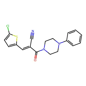 (2E)-3-(5-chlorothiophen-2-yl)-2-[(4-phenylpiperazin-1-yl)carbonyl]prop-2-enenitrile structure