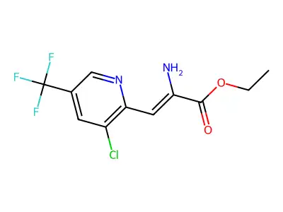 Ethyl 2-amino-3-[3-chloro-5-(trifluoromethyl)-2-pyridinyl]prop-2-enoate structure