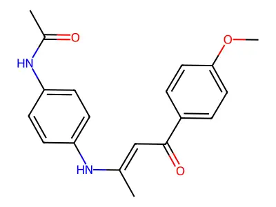 N-[4-[[(E)-4-(4-methoxyphenyl)-4-oxobut-2-en-2-yl]amino]phenyl]acetamide structure