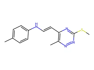 4-methyl-N-[2-[6-methyl-3-(methylthio)-1,2,4-triazin-5-yl]ethenyl]aniline structure