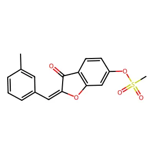 (Z)-2-(3-methylbenzylidene)-3-oxo-2,3-dihydrobenzofuran-6-yl methanesulfonate structure