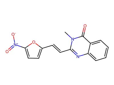 3-methyl-2-[(E)-2-(5-nitrofuran-2-yl)ethenyl]quinazolin-4-one structure