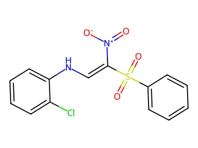 N-[2-(benzenesulfonyl)-2-nitroethenyl]-2-chloroaniline structure