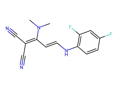 2-[3-(2,4-Difluoroanilino)-1-(dimethylamino)prop-2-enylidene]propanedinitrile structure