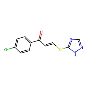 1-(4-chlorophenyl)-3-(1H-1,2,4-triazol-5-ylsulfanyl)prop-2-en-1-one structure