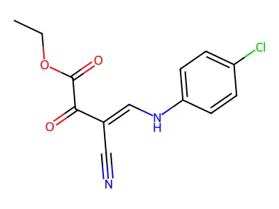 Ethyl 4-[(4-chlorophenyl)amino]-3-cyano-2-oxobut-3-enoate structure