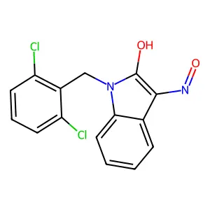 (3Z)-1-(2,6-dichlorobenzyl)-1H-indole-2,3-dione 3-oxime structure