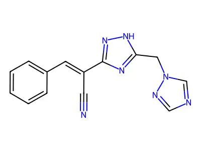 3-phenyl-2-[5-(1,2,4-triazol-1-ylmethyl)-1H-1,2,4-triazol-3-yl]prop-2-enenitrile structure