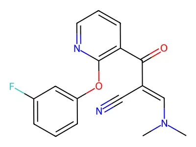 3-(Dimethylamino)-2-[2-(3-fluorophenoxy)pyridine-3-carbonyl]prop-2-enenitrile structure