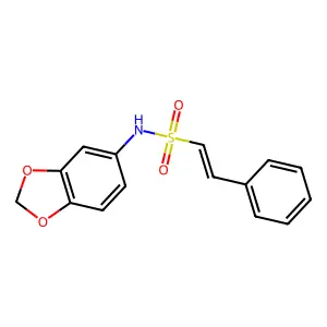 (E)-N-(1,3-benzodioxol-5-yl)-2-phenylethenesulfonamide structure