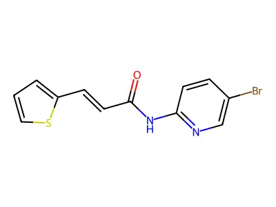 (E)-N-(5-bromopyridin-2-yl)-3-thiophen-2-ylprop-2-enamide structure