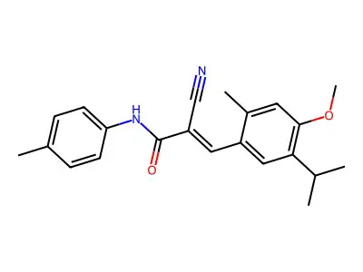 (E)-2-cyano-3-(4-methoxy-2-methyl-5-propan-2-ylphenyl)-N-(4-methylphenyl)prop-2-enamide structure
